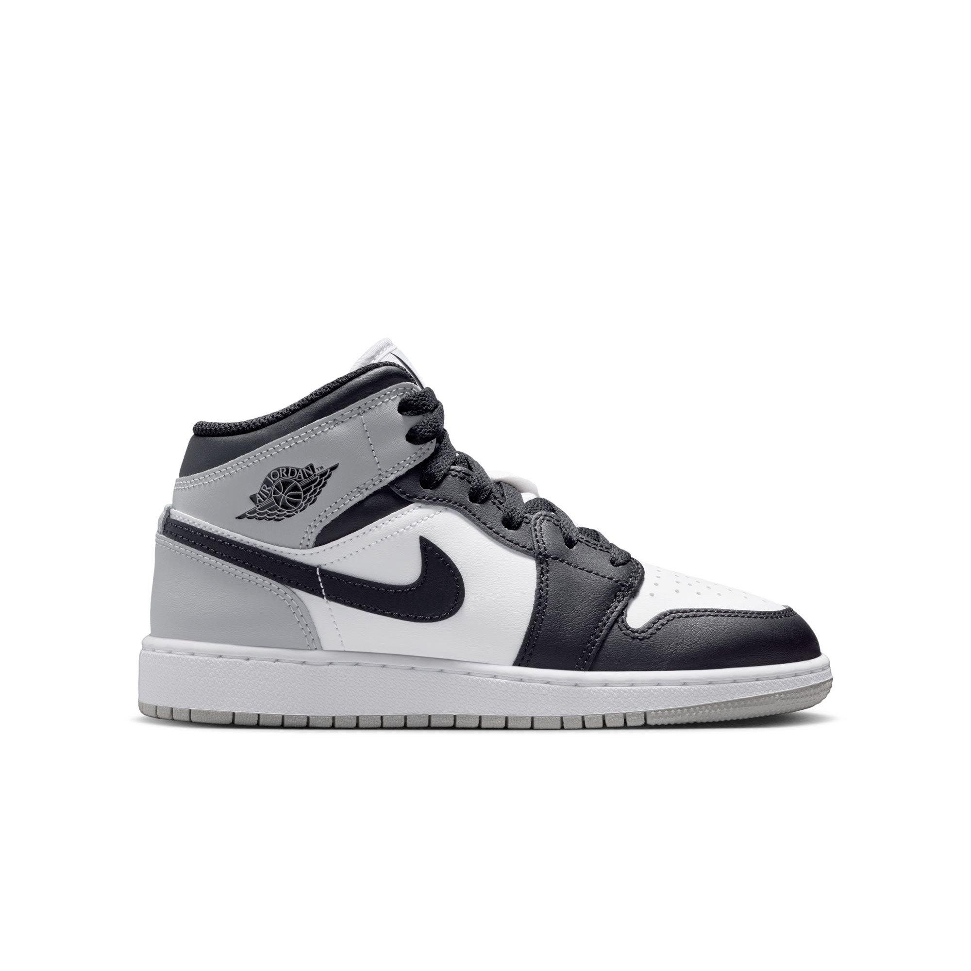 White/Black/Lt Smoke Grey Jordan 1 Mid Shoes | Hibbett